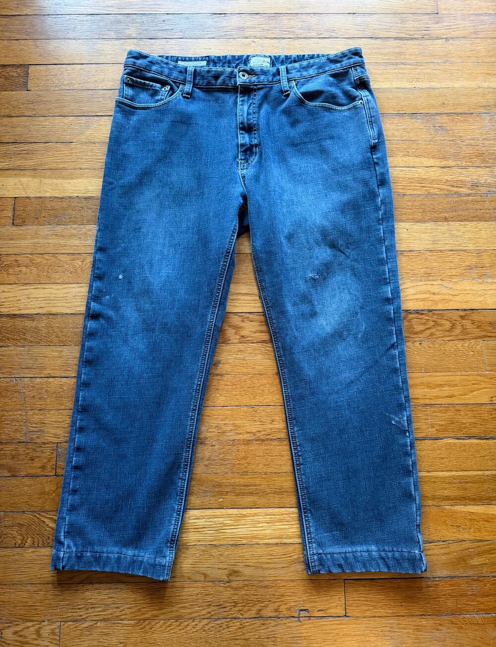 WEATHERPROOF VINTAGE 'Vintage Regular' Distressed Fleece Lined Jeans Mens sz 38
